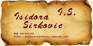 Isidora Sirković vizit kartica